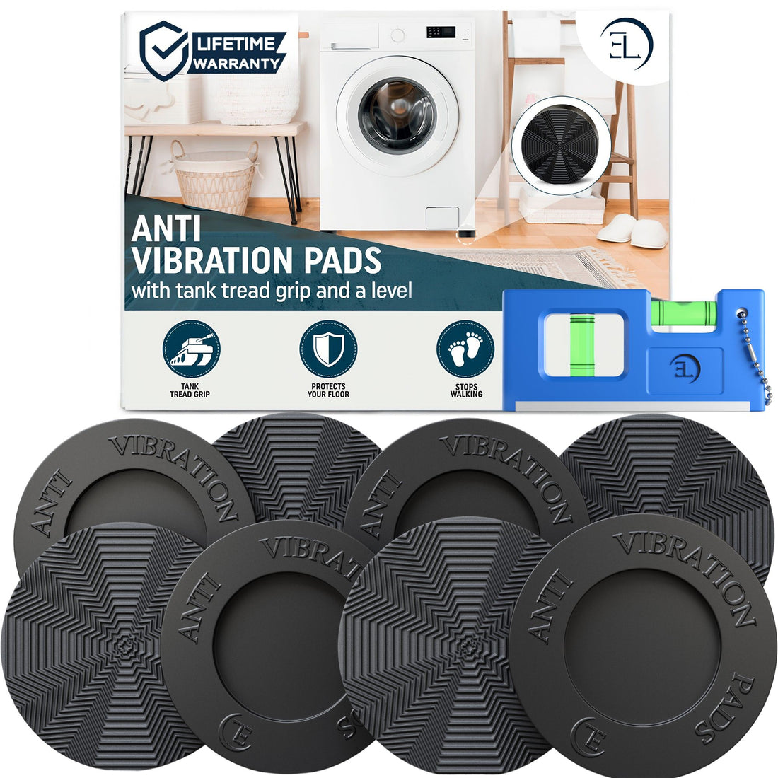 Anti Vibration Pads with Tank Tread Grip