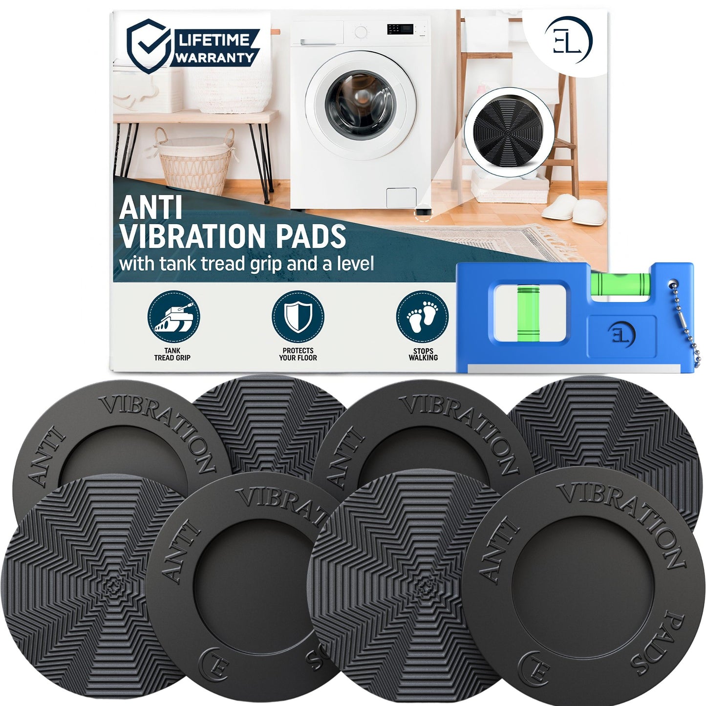 Anti Vibration Pads with Tank Tread Grip