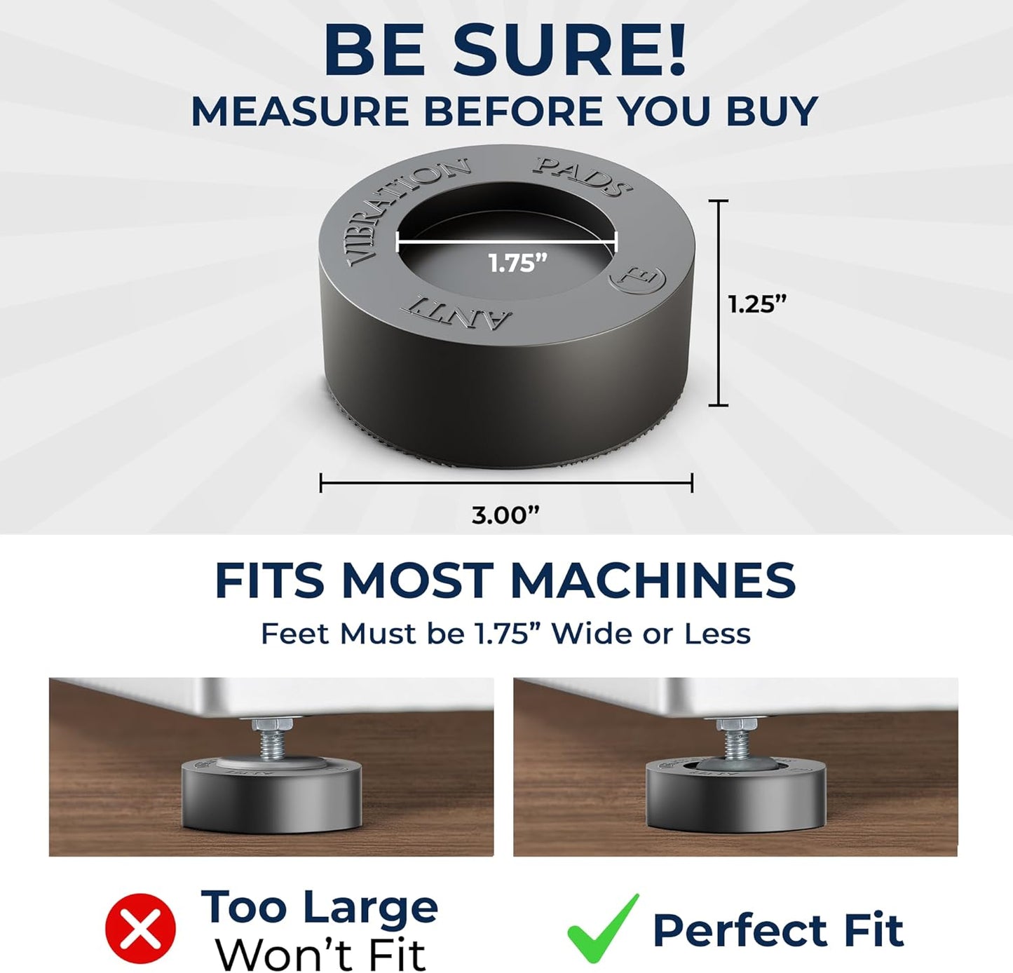 Anti Vibration Pads with Tank Tread Grip
