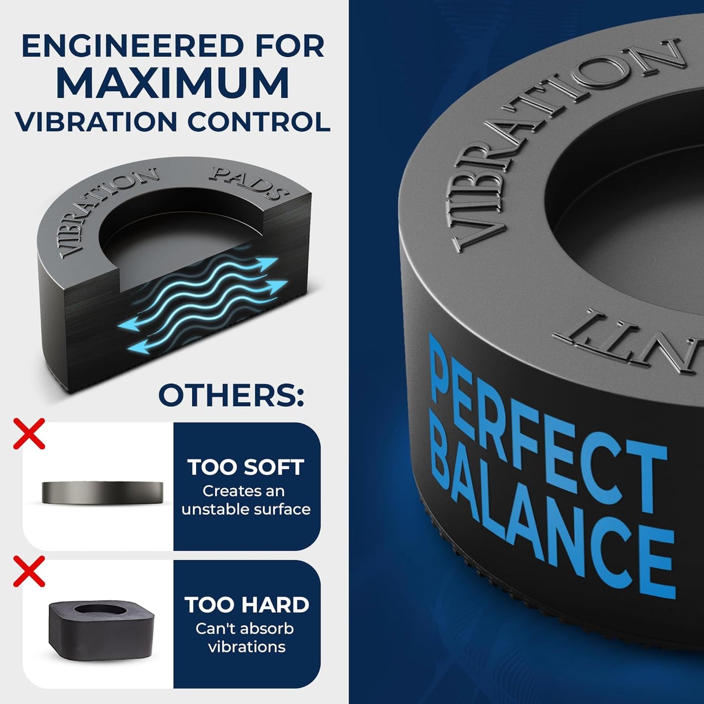 Anti Vibration Pads with Tank Tread Grip