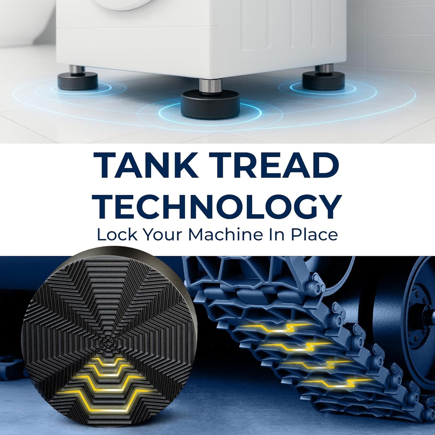 Anti Vibration Pads with Tank Tread Grip