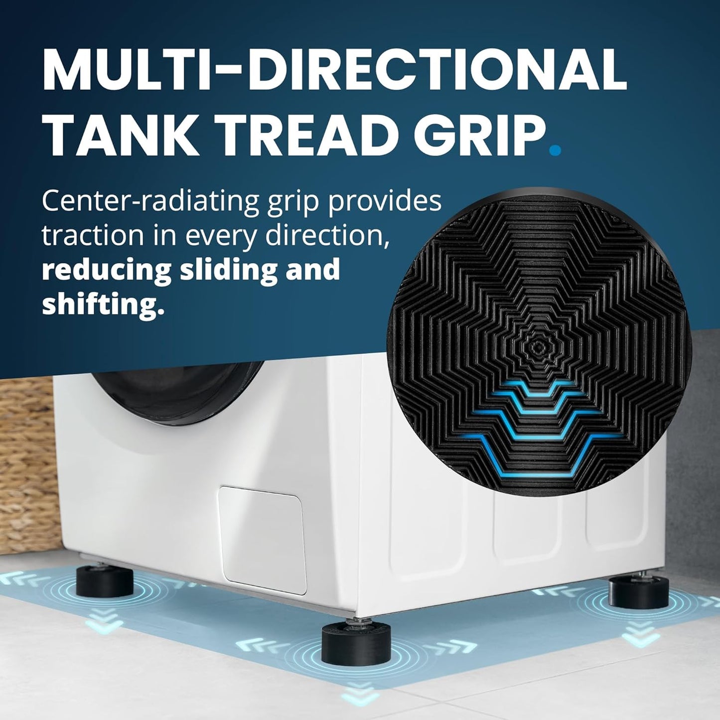 Anti Vibration Pads with Tank Tread Grip
