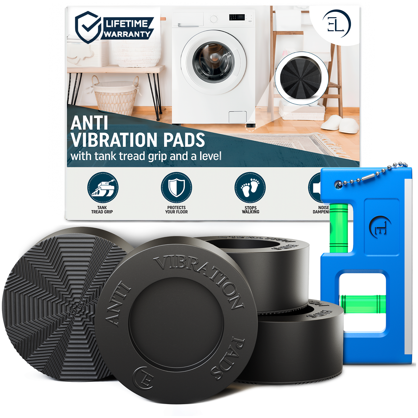 Anti Vibration Pads with Tank Tread Grip