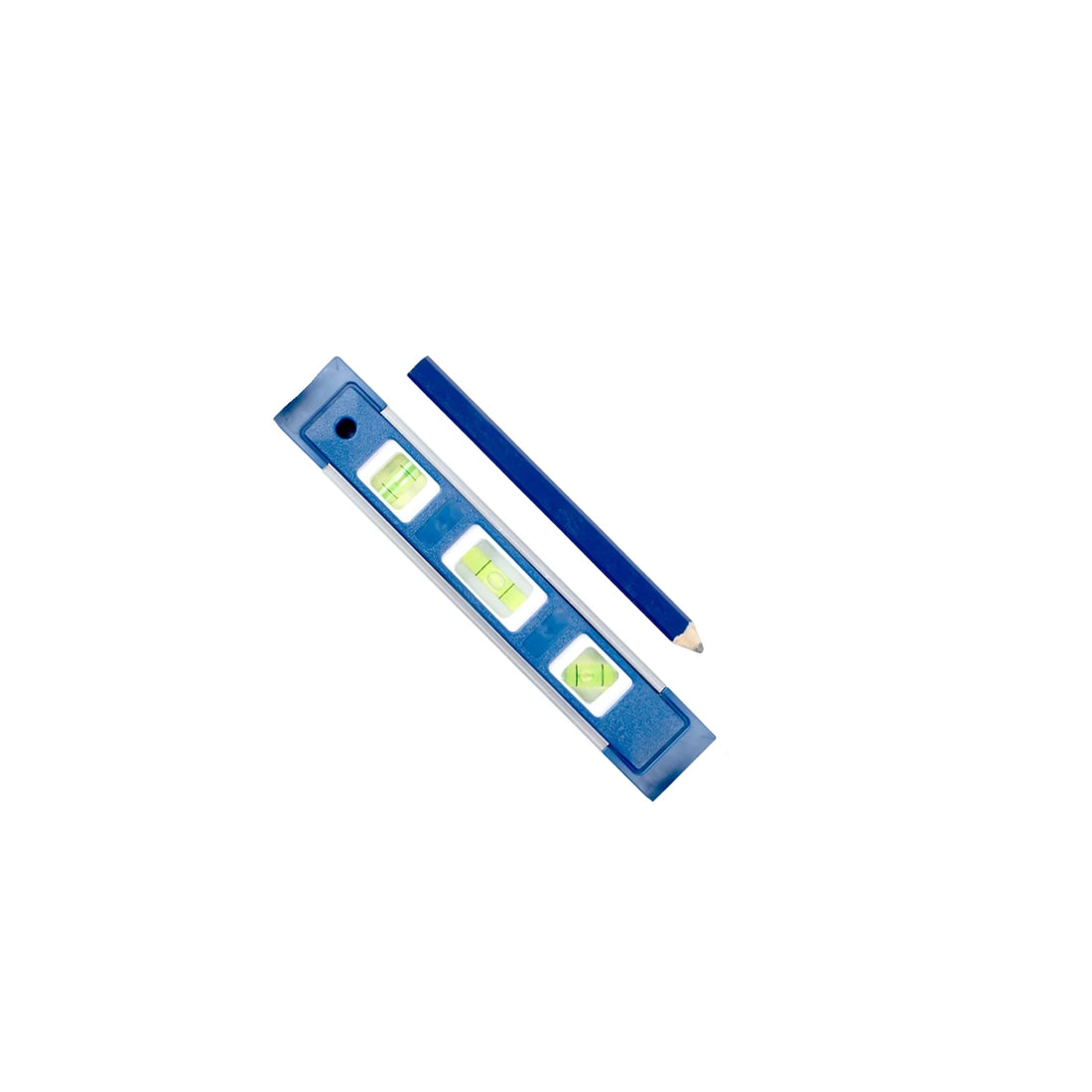 Eleon Carpentry Accessory Kit: Professional 3-vial blue spirit level and heavy-duty carpenter pencil - Included with Eleon stair tread and shelving template tools for precise leveling and marking.