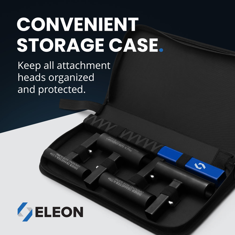 Eleon Door Hinge Adjustment Tool with Convenient Storage Case - Organized padded zippered pouch for 4-in-1 attachment heads and adjustment handle - Professional tool protection.