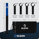 Eleon Door Hinge Adjustment Tool Dimensions: 13-inch handle with 4 interchangeable heads - Fits hinge pin diameters 0.39", 0.47", and 0.59" with inner diameters up to 0.98