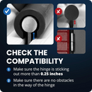 Check Compatibility for Eleon Door Hinge Tool: Requires 0.25-inch hinge clearance and no obstacles for successful adjustment - Professional door hinge tweaker fitment guide.