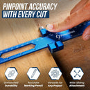 Eleon Procision Woodworking Ruler with Wide Sliding Attachment - Blue Aluminum T-Rule for pinpoint accuracy and durable edge marking.