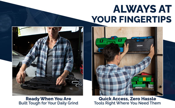 Eleon Rhino Tool Kit: Organized Storage and Quick Access for Professional Mechanics - Built Tough for the Daily Grind with a Durable Hardshell Case.