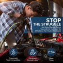 Stop the Struggle: Using the Eleon Rhino Pneumatic Fan Clutch Wrench with an Air Hammer for effortless removal - Labor-saving automotive repair tool for Ford, GM, and Dodge.