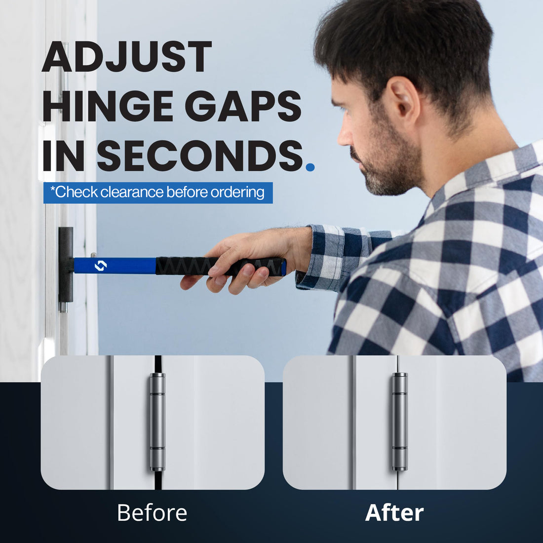 Door Hinge Adjustment Tool Kit - 4 in 1 Precision Hinge Gap Adjusting Wrench