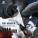 Rhino Gland Nut Wrench with Secured Locking Pins: Specially designed pins lock the wrench in place to prevent slipping during high-torque hydraulic cylinder repairs - Includes 8 interchangeable pin sizes.
