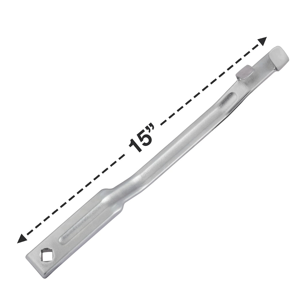 Rhino 15-Inch Wrench Extender Adaptor: Heavy-duty drop-forged steel torque amplifier for maximum leverage - Professional automotive and industrial extension tool with $1/2$ inch drive compatibility.