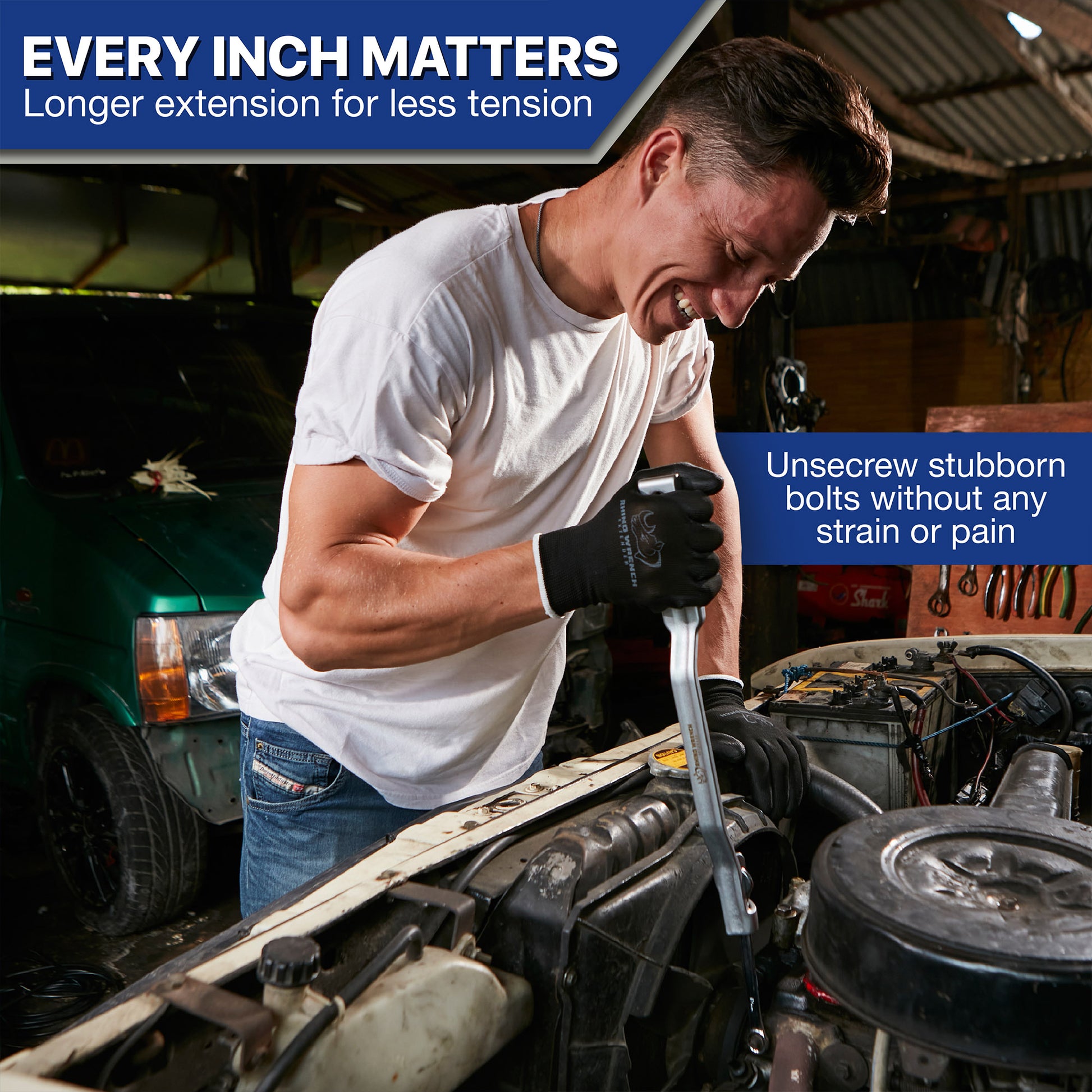 Rhino Wrench Extender: Easily unscrew stubborn bolts without strain or pain - Professional automotive torque-boosting tool for high-leverage repairs - Rhino Direct.
